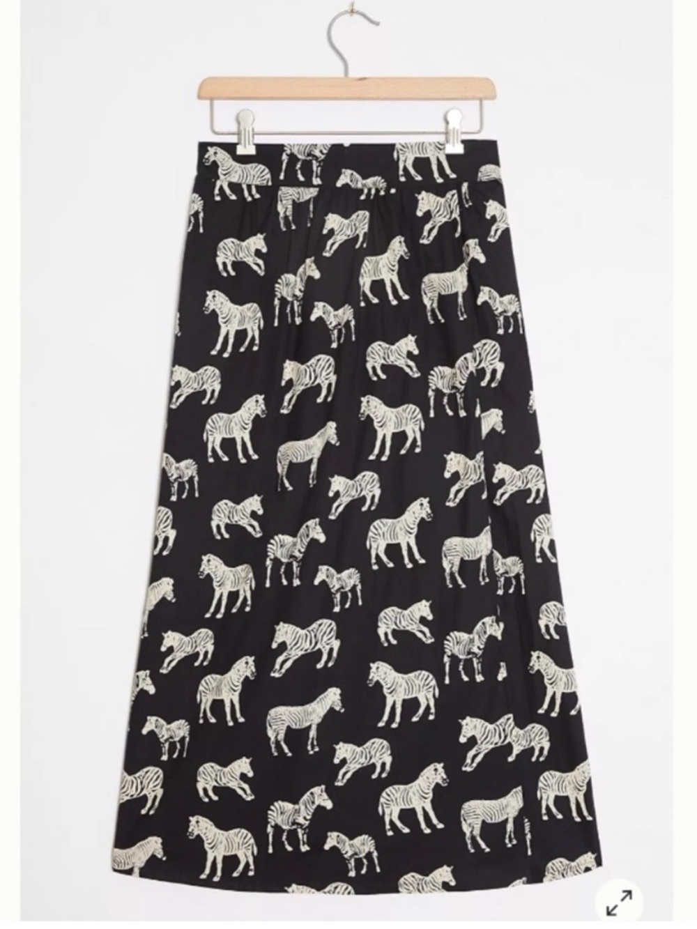 Anthropologie Porridge Black Zebra Print Maxi Skirt